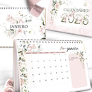 Arquivo Coleção Floral Rosa Calendário 2026