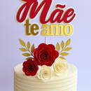 Arquivo dia das mães topo de bolo Mãe te amo