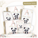 Arquivo Encadernação Baby Panda Linho Rosa Alfabeto - PAMELLA