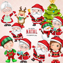 Kit Digital Natal Cute - Papai Noel