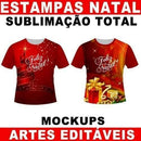 Artes Natal Vetores Editáveis Sublimação Total Mockups
