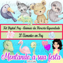 Kit Digital Png - Animais Da Floresta Aquarelado