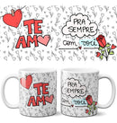 Estampas Frases Coloridas Canecas Namorados Mockups Pandoca