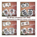 Pacote Artes Para Canecas De Porcelana Pascoa Flork +mockups