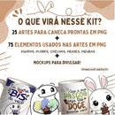 Pacote Artes Caneca Páscoa Flork 26 Elementos Arquivos Jpg