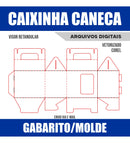 Gabarito Molde Caixinha Caneca Corel Visor Retangular