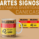 Estampas Canecas Signos Divertidos Sátiras Humor Mockups