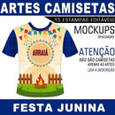 Pacote Artes Camisetas Sublimação Total Festa Junina Mockups