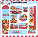 Etiqueta Escolar Bombeiro - Arquivo Digital