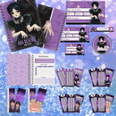 Kit Encadernação Agendas Escolares  Wandinha  Editável Corel