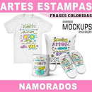 Artes Kit Digital Pandoca Frases Coloridas Namorados Mockups