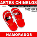 Artes Namorados Chinelos Kit 2 Sublimação Mockups