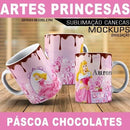 Estampas Canecas Chocolates Princesas Páscoa Sublimação