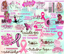 Kit Frases Outubro Rosa Lettering Mulher Feminino Prevençã
