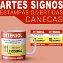 Estampas Canecas Signos Divertidos Sátiras Humor Mockups