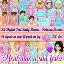 Kit Digital Pool Party Menina - Festa Na Piscina