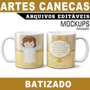 Canecas Batizado Mockups Sublimação Estampas Artes Editáveis