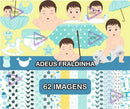 Kit Digital Adeus Fraldinha Menino Silhouette Arquivo Png