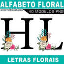 Pacote Artes Letras Personalizadas Alfabeto Floral Flores