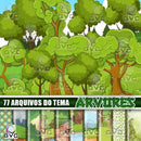 Kit Digital Árvores Floresta Vegetação 77 Arquivos + Fontes
