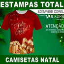 Pacote 15 Artes Sublimação Total Natal Camisetas Mockups