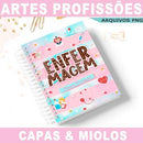 Estampas Capas Cadernos Miolos Profissões Sublimação Mockups