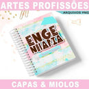Estampas Capas Cadernos Miolos Profissões Sublimação Mockups