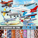 Kit Digital Aviões 82 Arquivos + Fontes