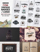 Pack Logos Y Elementos Nórdicos Retro Vectorizados