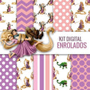 Enrolados Scrap Personalizado Digital Arquivo Silhouette