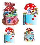 Arquivo Corte Topo De Bolo - Smurfs 04 Temas Combo