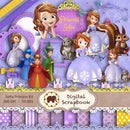 5 Kits Scrapbook Princesa Sofia Papel Digital Png Elementos