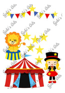 Arquivo De Corte Tema Circo - Menina (para Topo De Bolo)