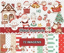 Kit Digital Natal Aquarela Scrapbook Silhouette Arquivo Png