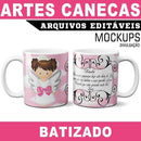 Canecas Batizado Mockups Sublimação Estampas Artes Editáveis