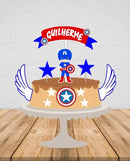 Topo De Bolo Capitão América Cute - Arquivo Digital