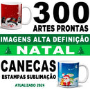 Artes Prontas Natal 300 Estampas Jpg Canecas Sublimação