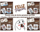 Pacote Com 40 Artes Para Canecas Pascoa Flork + Mockups