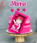Arquivo De Corte Topo De Bolo Caixa E Boneca Barbie