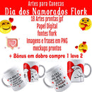 Artes Para Canecas Bentô Flork - Dia Dos Namorados  + Bônus
