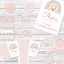 Kit Arco Iris +invitación De Regalo. Editable. Cumpleaños