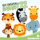 Kit Digital África Safari Aquarela 22