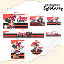 Arquivo Etiqueta Escolar Minnie 11 Studio, Pdf, Png E Dxf