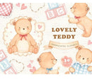 Kit Digital - Ursinho Teddy Aquarelado (01)