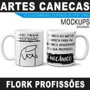 Artes Canecas Flork Profissões Editáveis Corel Mockups