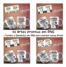 Pacote Artes Para Canecas De Porcelana Pascoa Flork +mockups
