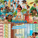 Kit Digital Moana Scrapbook Ilustrações Png Impressão Artes