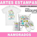 Artes Kit Digital Pandoca Frases Coloridas Namorados Mockups