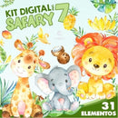 Kit Digital África Safari Aquarela 7a