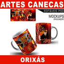 Estampas Canecas Orixás Editáveis Mockups Sublimação